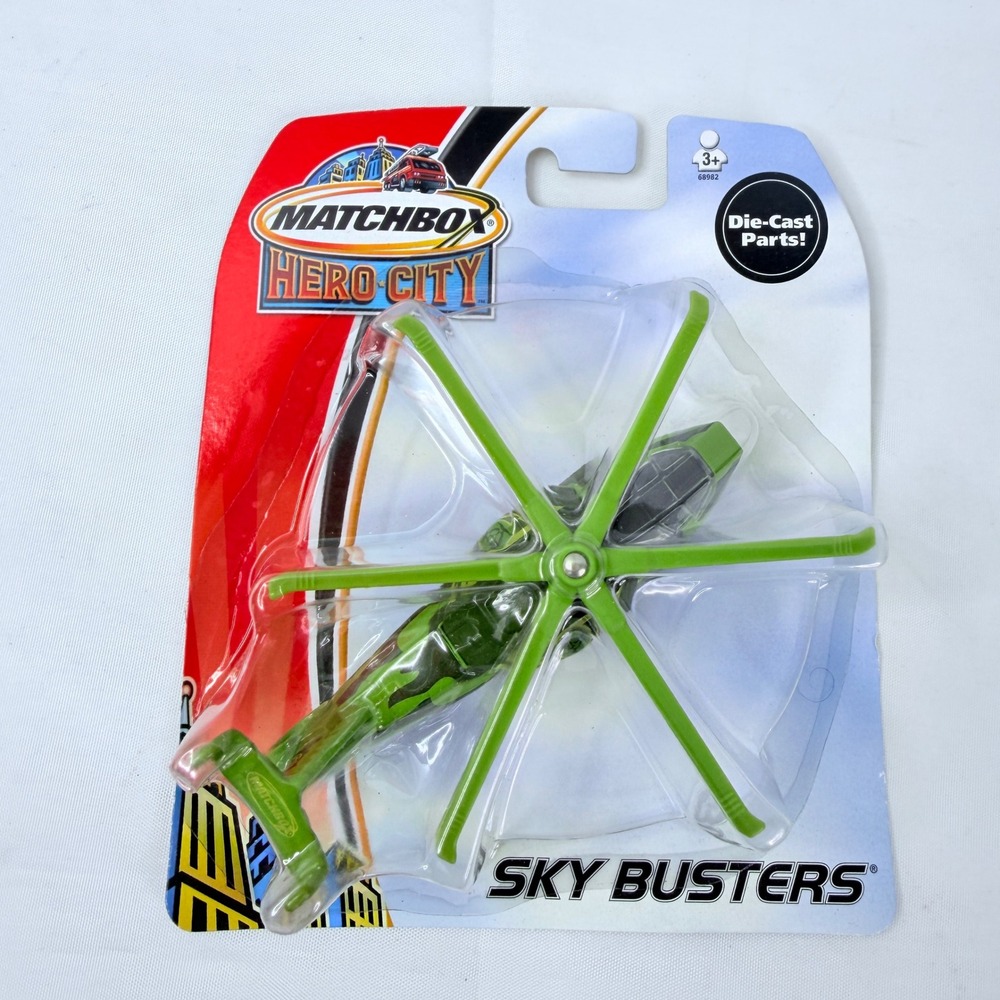 Matchbox Hero City Sky Busters Military Helicopter Green Camo Die-Cast 2003